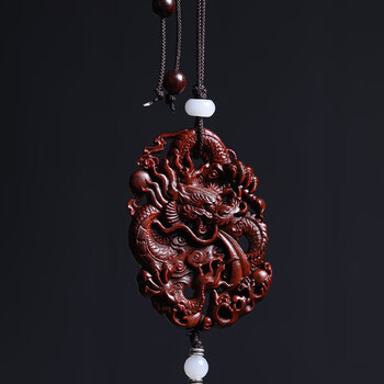 苏小白 小叶紫檀木龙挂件红木雕刻龙牌吊坠木质龙形把玩生肖龙祥龙