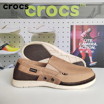 卡骆驰crocs男鞋帆布鞋风尚沃尔卢一脚蹬透气运动鞋轻便懒人休闲鞋