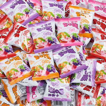 qq软糖橡皮糖儿童零食水果糖小包装喜糖果汁糖年货散装称重糖果葡萄味