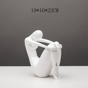 现代简约体操人物简约现代坐姿抱腿人物摆件意式极简样板间瑜伽体操