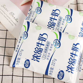 夏进浓缩牛奶 夏进浓缩纯牛奶227ml*16袋铝箔纸袋装高温乳吴忠牛奶