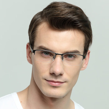 眼镜男防蓝光辐射有度数商务半框平光护目镜抗疲劳成品眼睛男 1.