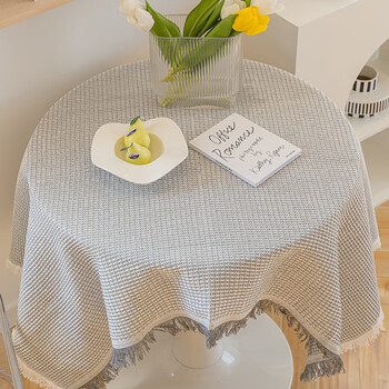 纤影绣网红ins风棉麻日式蕾丝桌布茶几布法式轻奢小清新圆桌布餐桌垫