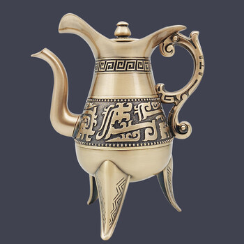 cklde仿古青铜爵杯锡器高脚杯复古樽婚庆交杯纯铜白酒杯酒具套装合卺