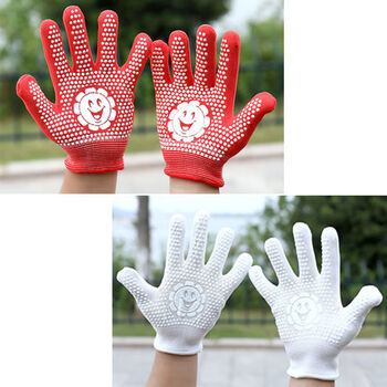 儿童防滑手套轮滑骑行防护学生攀爬跳舞表演卡通春秋薄款小孩 白色