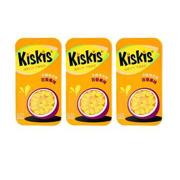 酷滋(kiskis)无糖薄荷糖持久清新口气果暗示糖学生约会接吻口香糖 百