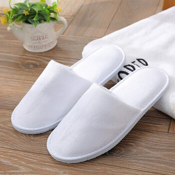 絮实 一次性珊瑚绒拖鞋 星级酒店宾馆加厚秋冬居家防滑待客包头拖鞋 50双装