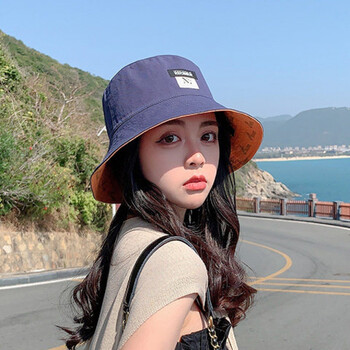 宝希兰渔夫帽女春夏季韩版潮防晒遮阳帽百搭日系双面太阳盆帽子589