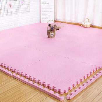 拼接地垫拼图儿童爬行垫家用婴儿爬爬垫宝宝地板垫粉色60602cm1片价