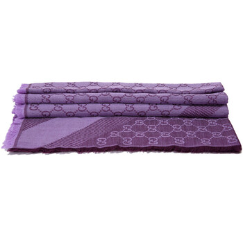 古驰gucci围巾男女通用双g印花丝巾披肩预售代购深紫色140140礼盒装