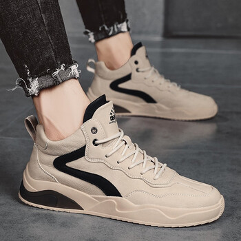 酷休闲鞋男百搭潮流男鞋韩版中帮时尚青年户外运动休闲板鞋加绒可选沙