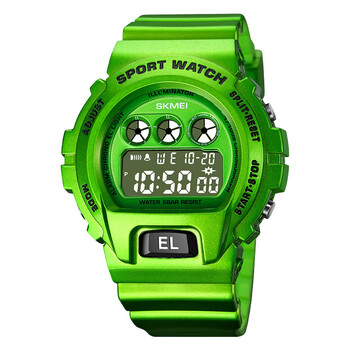 青少年手表男学生多功能闹钟计时夜光运动防水初中生高中生腕表 绿色