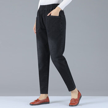 妈妈裤子春秋款宽松萝卜裤秋冬中老年女裤中年哈伦裤女午子孑库时尚