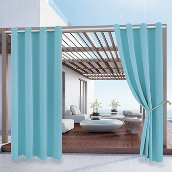 户外凉亭窗帘户外凉亭防水窗帘遮阳防晒室外露台庭院遮光隔热防雨窗帘