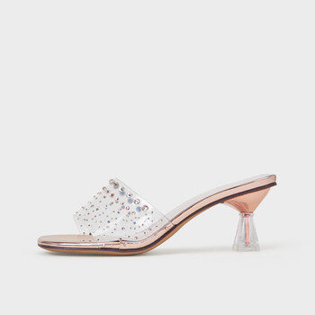 ief/爱依服高级感凉鞋女2023夏新款韩系女神范方头水钻透明一字带