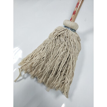 大圆头木把木杆墩布棉线吸水拖把绒线布条老式拖把酒店物业纯棉线拖把