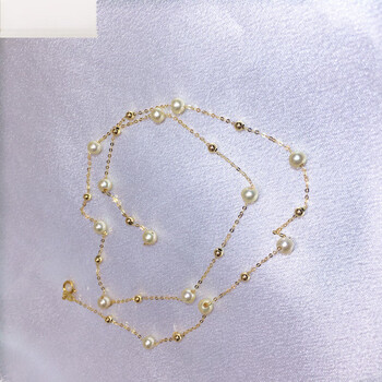 温已杋浪漫精致满天星45毫米羽黄金珍珠项链轻奢女颈饰小众ins白色