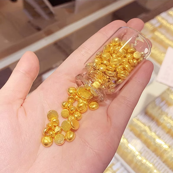 贺寿堂黄金小金豆子纯金9999纯金1g金疙瘩收藏1颗金豆(每颗金重1g) 1g