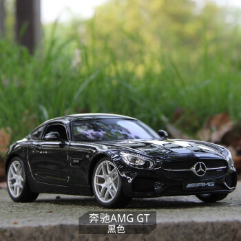 美驰图1:18 奔驰SLS AMG跑车合金车模仿真汽车模型 玩具摆件礼品收藏 奔驰AMG GT黑灰色