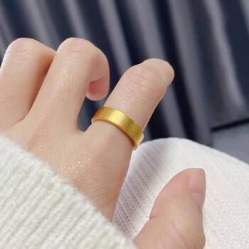 老凤凰黄金戒指男女款999足金古法素圈光面开口单身指环时尚纪念日