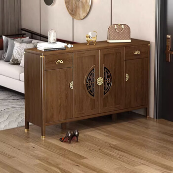 智新木王实木鞋柜家用门口玄关柜一体隔断柜 尺寸定制 咨询客服