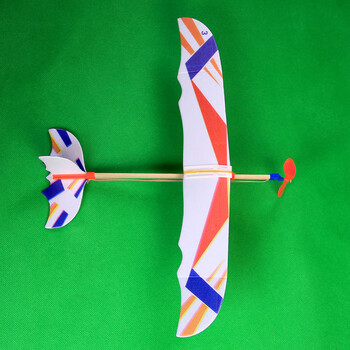 橡皮筋动力飞机轻骑士 儿童自制玩具手工超轻滑翔机模型学生diy拼装