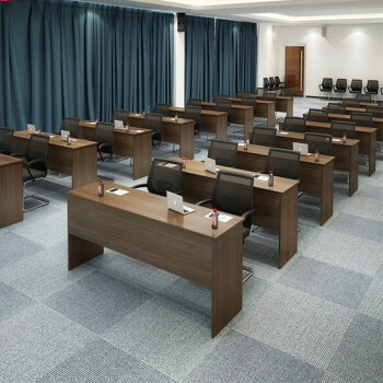 培训桌演讲桌哈堡长条会议桌职员学习桌办公桌办公家具条桌双人三人防火板组合 枫木色1.2*0.4米
