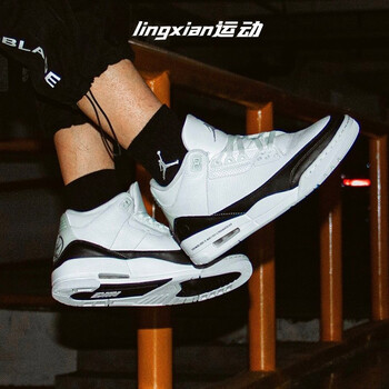 air jordan 3 小闪电白酒红红雀 复古篮球鞋 da3595-100 黑白 藤原浩