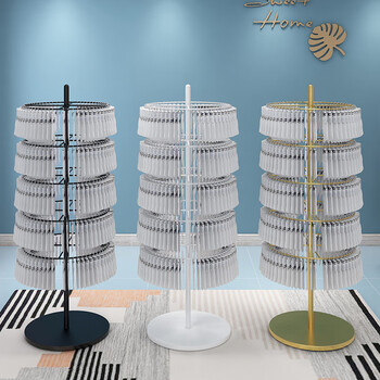 袜子旋转展示架内衣店盒装内裤多层中岛旋转架子落地挂袜货架滑轮移动