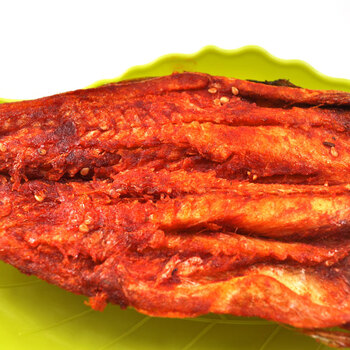 蜜叫辣明太鱼手撕辣鱼干开袋即食辣味小零食小吃1袋一条装