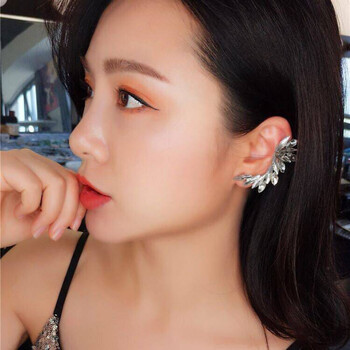 暗黑风超酷拉风精灵耳骨夹闪亮水钻耳钉街拍蹦迪满钻翅膀耳环耳饰左耳