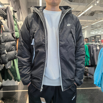 耐克（NIKE）棉服男装2024秋冬新款运动服保暖连帽男士夹克外套棉衣 DH2784-010  M