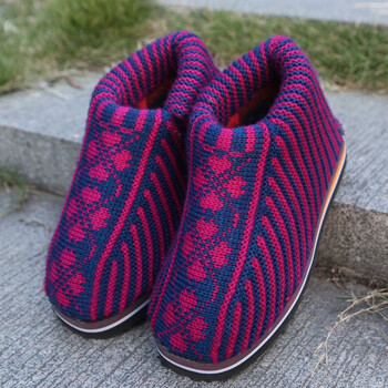 慕卡蜜 手工毛线鞋成品棉鞋秋冬季男编织打针织加绒加厚勾线居家保暖