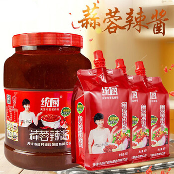 统厨蒜蓉辣酱蒜蓉辣酱450g35kg商用桶装东北烧烤烤冷面专用蒜蓉拌饭酱