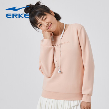 鸿星尔克女套头卫衣新款简约休闲运动百搭女圆领卫衣52221389049沉静