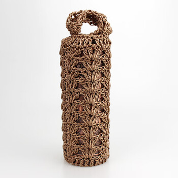 柏蝶莱水杯套编织手工针织冰丝线编织水杯套耐磨学生用手提保温杯套