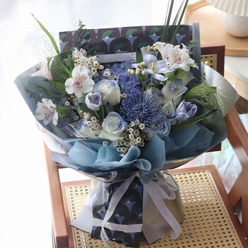 京东鲜花 同城配送进口布朗尼郁金香针垫花混搭花束生日礼物高端鲜花