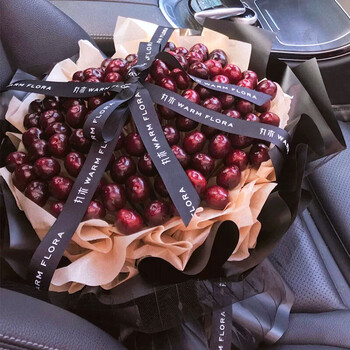 速递同城北京广州西安深圳配送店 果实肥硕 :99颗车厘子花束【图片