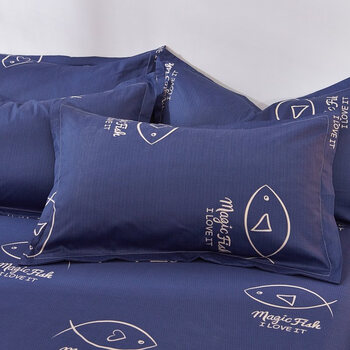 【京东心选】纯棉枕套枕头套一对装100全棉大号成人48*74单人 d魔法鱼