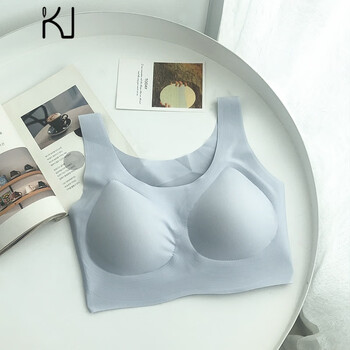 夏季薄款学生防走光运动美背内衣无痕舒适背心吊带外穿内搭女 冰蓝色