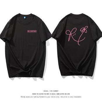 升姿blackpink衣服金智秀朴彩英lisa金智妮同款周边签名应援短袖t恤女