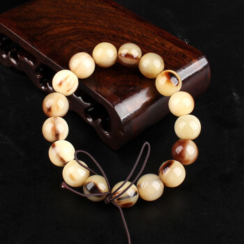 壮姑娘 正宗牛角手串 佛珠文玩 男女通用 圆润透亮 圆珠1.2mm*17颗