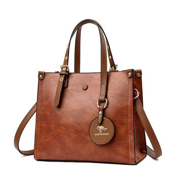 酷奇袋鼠大容量洋气时尚真皮新款手提大包包百搭气质牛皮铂金包女今年