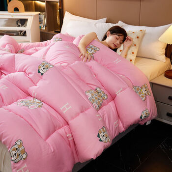 被子冬天双人单人冬季学生宿舍空调春秋被悠云鸟潮流熊粉色200230cm6