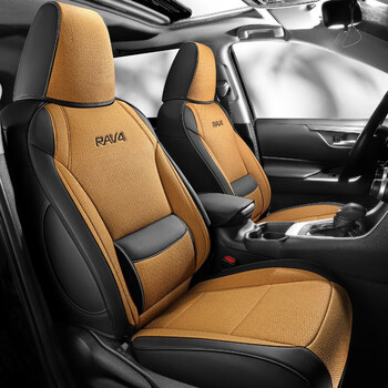 适用于2021新款布艺汽车座垫座套四季通用荣放rav4专用座包套皮革全