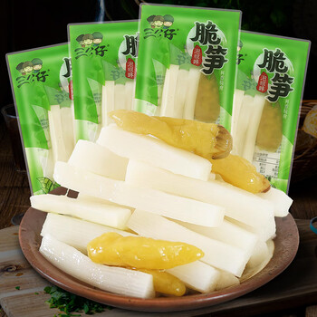 三公仔山椒脆笋泡椒竹笋尖笋条片小包装开袋即食零食小吃休闲食品 泡