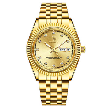 2022年新款手表全自动男士金表男女情侣表防水夜光镶钻日历机械男表