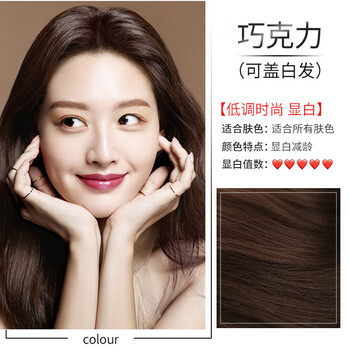 泡泡染发剂一支彩自己在家染发黑发染发剂美兰朵彩色染发膏 巧克力色