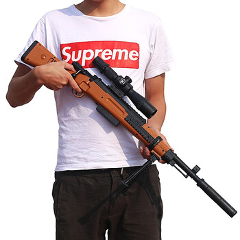 枪可发射水蛋m416下供弹m24手动狙男孩击八倍镜枪仿真模型 98k原木 满