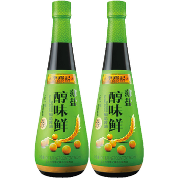 李锦记(lee kum kee)薄盐醇味鲜500ml 一级酱油 单瓶装 两瓶装 薄盐醇